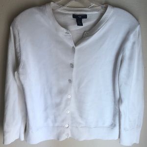White Gap Button Down Cardigan